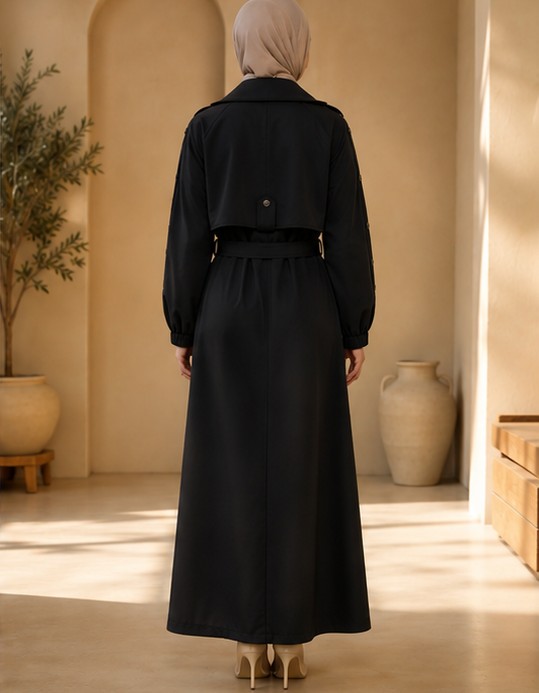 1246  مانطو كريستال أزرار - black