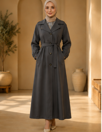 1246  مانطو كريستال أزرار - Anthrazit