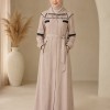 1248  مانطو كريستال قبة ملكية - Beige