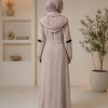 1248  مانطو كريستال قبة ملكية - Beige