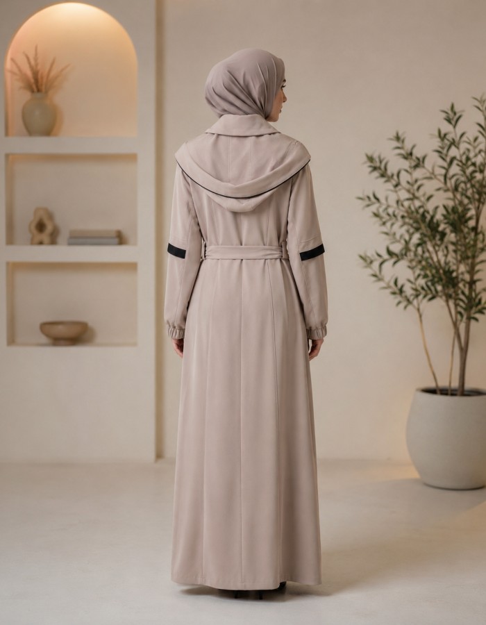 1248  مانطو كريستال قبة ملكية - Beige