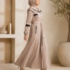 1248  مانطو كريستال قبة ملكية - Beige