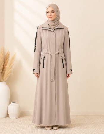 1254  مانطو جاكوار سحاب - beige