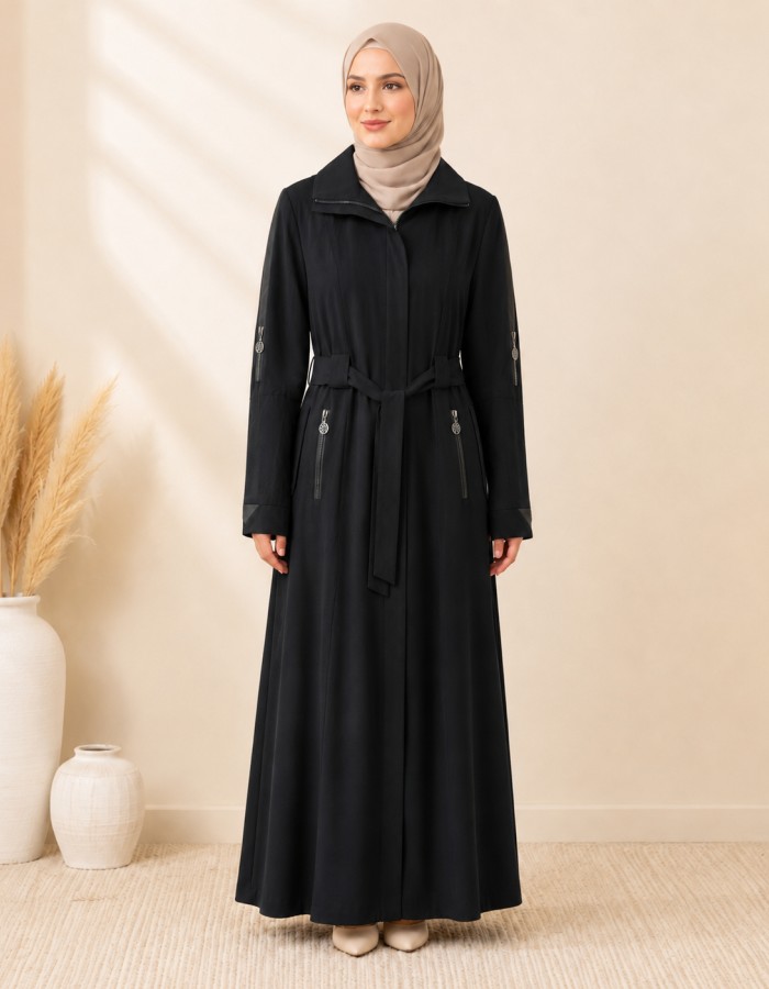 1254  مانطو جاكوار سحاب - black