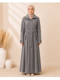 1254  مانطو جاكوار سحاب - Grau