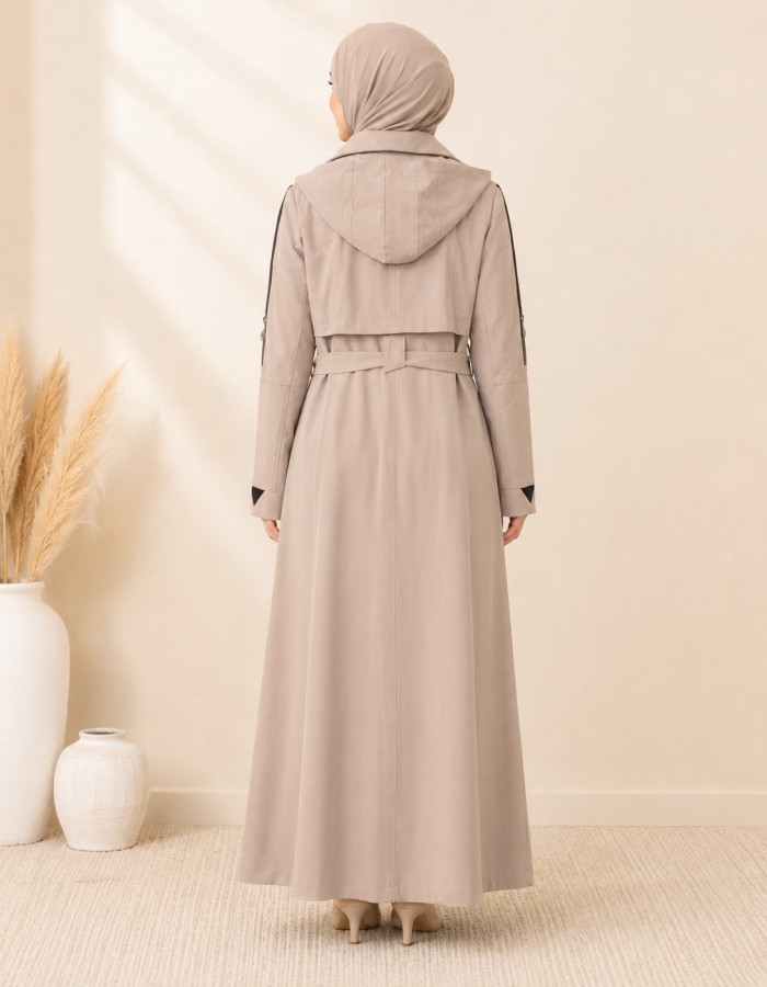 1254  مانطو جاكوار سحاب - Beige