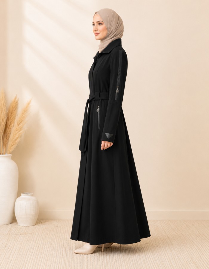 1254  مانطو جاكوار سحاب - black