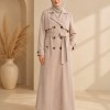 1255  مانطو كريستال ردة دبل - Beige