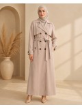 1255  مانطو كريستال ردة دبل - Beige