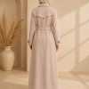 1255  مانطو كريستال ردة دبل - Beige