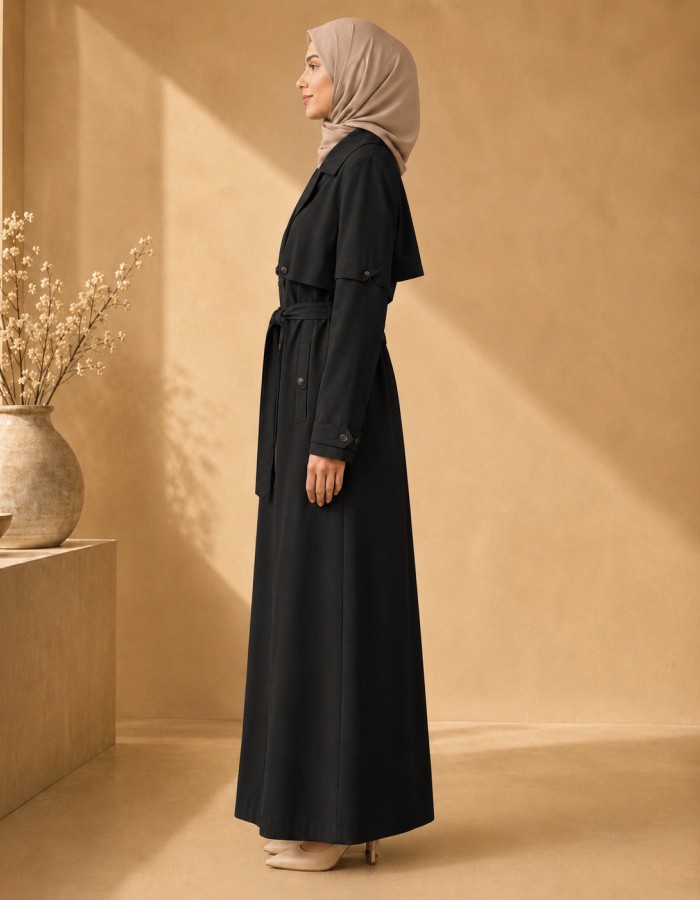 1255  مانطو كريستال ردة دبل - black