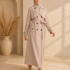 1255  مانطو كريستال ردة دبل - Beige