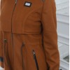 Modamix Hooded Zippered Stylish Womens Coat 1300 - tan