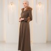 1395 مانطو جوخ كمر قفل  - Braun