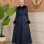 Women's Suede Coat with Fur Lining and Full Kabischon 1367 - deep blue