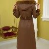 Trenchcoat aus gestepptem Leder 1379 - Cognac