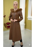 1379 Trenchcoat aus Leder - Cognac