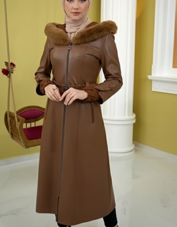 1379 Trenchcoat aus Leder - Cognac
