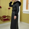 Trenchcoat aus gestepptem Leder 1379 - Schwarz