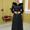 Trenchcoat aus gestepptem Leder 1379 - Schwarz