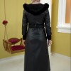 Trenchcoat aus gestepptem Leder 1379 - Schwarz