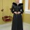1379 Gepolsterter Trenchcoat aus Leder - Schwarz