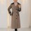 Trenchcoat aus texturiertem Stoff mit Leder-Details und Fellfutter 1394 - Mausgrau