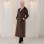 Trenchcoat aus texturiertem Stoff mit Leder-Details und Fellfutter 1394 - Braun