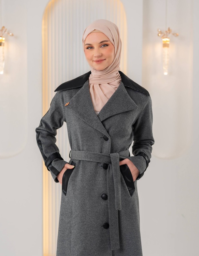 1394 ترانشكوت جوخ وجلد - Grau