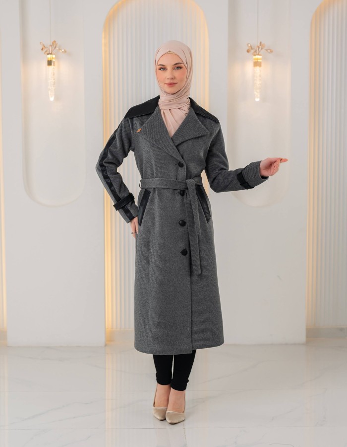 1394 ترانشكوت جوخ وجلد - Grau