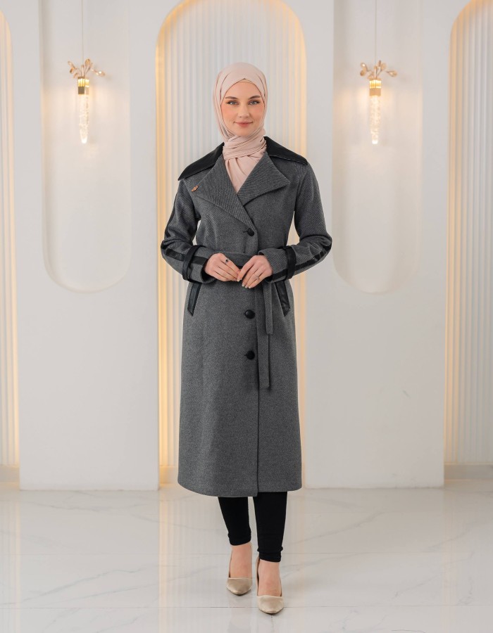 1394 ترانشكوت جوخ وجلد - Grau