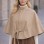 Damen Cape aus hochwertigem Flanell ohne Ärmel 1281 - Beige