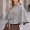 Damen Cape aus hochwertigem Flanell ohne Ärmel 1281 - Grau