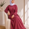 4069  فستان قطن ببيونة - Rosa