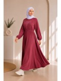 4069  فستان قطن ببيونة - Rosa