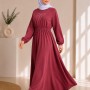 4069  فستان قطن ببيونة - Rosa