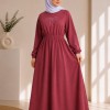 4069  فستان قطن ببيونة - Rosa