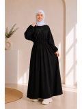 4069  فستان قطن ببيونة - اسود