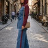 4310 طقم طلعة جينز - Bordeaux