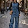 Casual Denim Set with Wide Cut 4310 - black