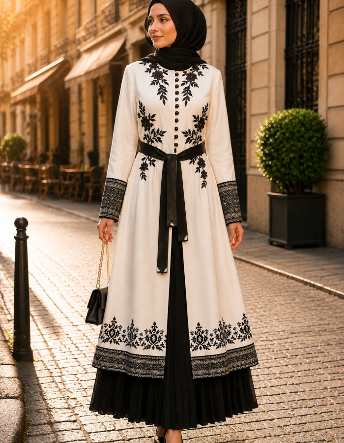 قفطان كريب 4127  - black