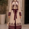 قفطان كريب 4127  - burgundy