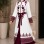 Luxurious Two-Piece Pleated Kaftan 4127 - red