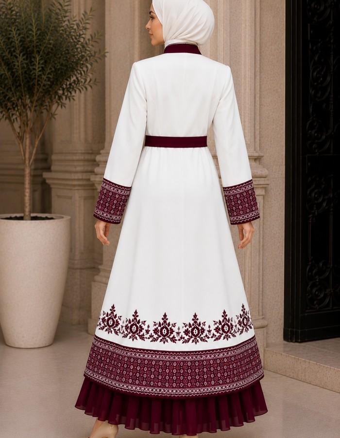قفطان كريب 4127  - red