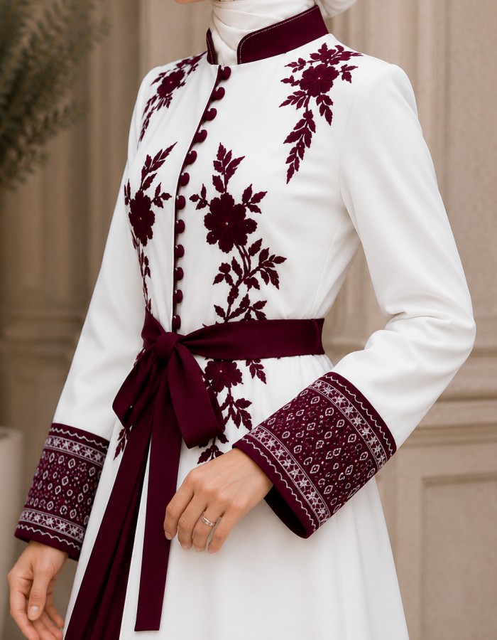 قفطان كريب 4127  - red
