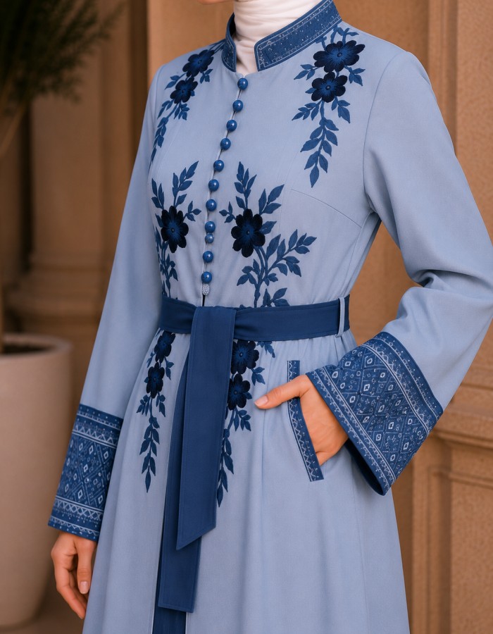 قفطان كريب 4127  - Blau