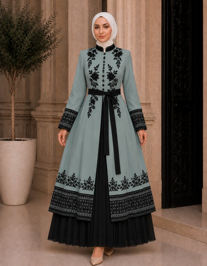 قفطان كريب 4127  - mint