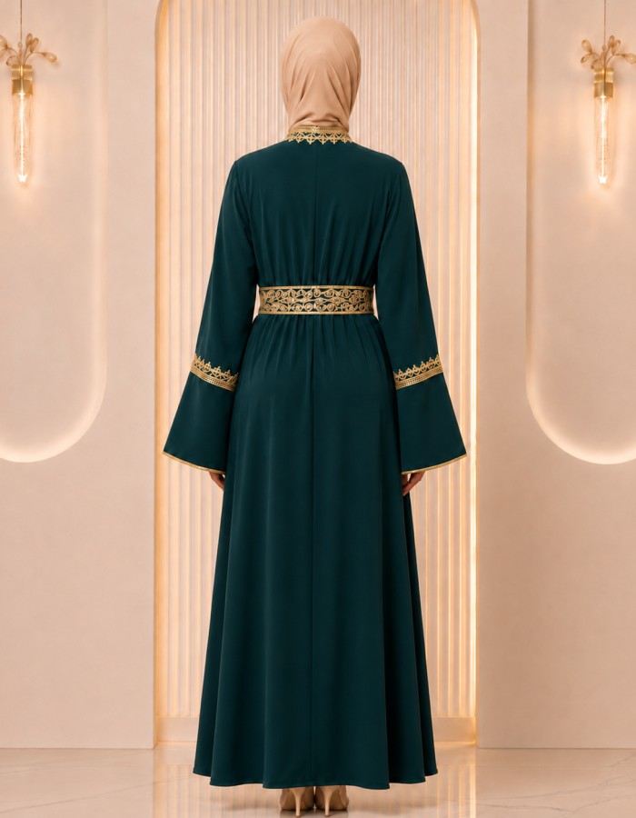 4131  قفطان قطعتين تاج - green