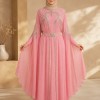 4140  قفطان قلب شراشيب - Rosa