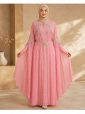 4140  قفطان قلب شراشيب - Rosa